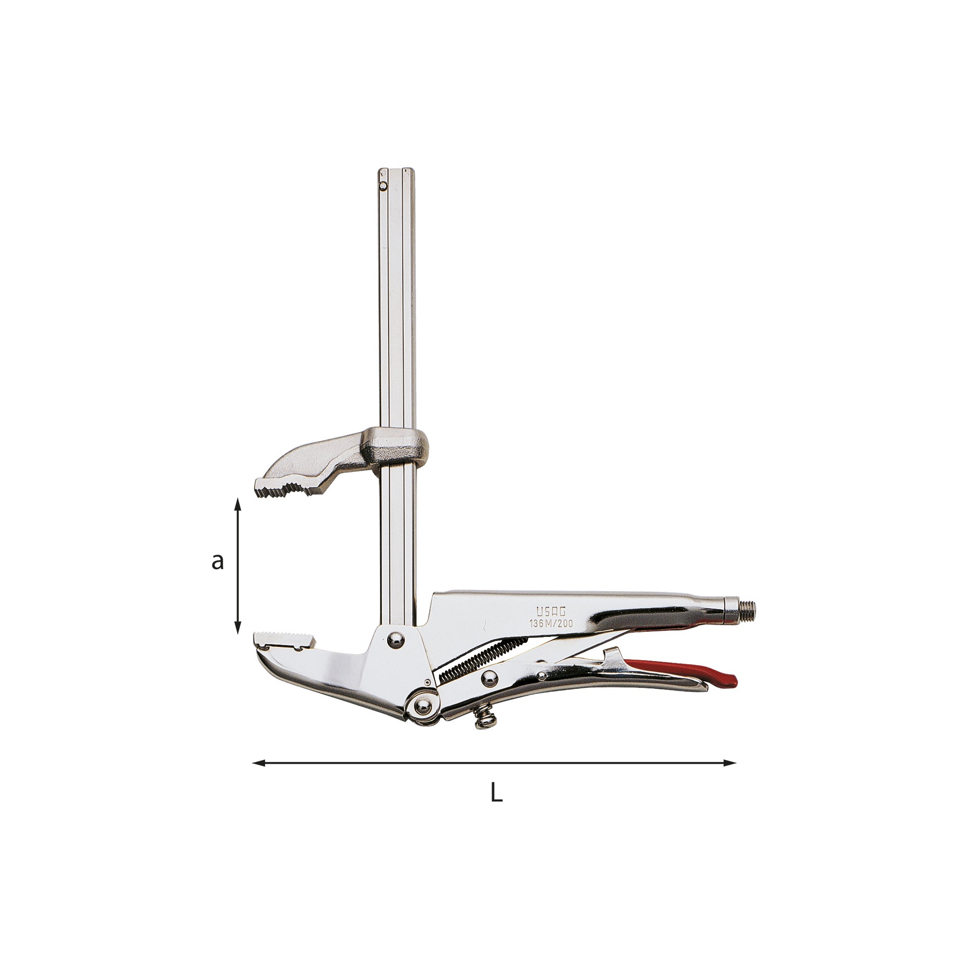 136 M - Adjustable self-locking pliers with movable upper jaw - Usag 136 M - Adjustable self-locking pliers with movable upper jaw - Usag